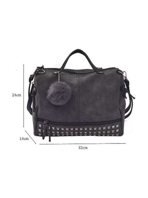 Women's Leather Casual Handbag - Courbe et Compagnie