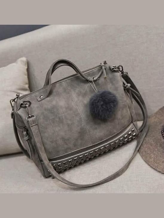 Women's Leather Casual Handbag - Courbe et Compagnie