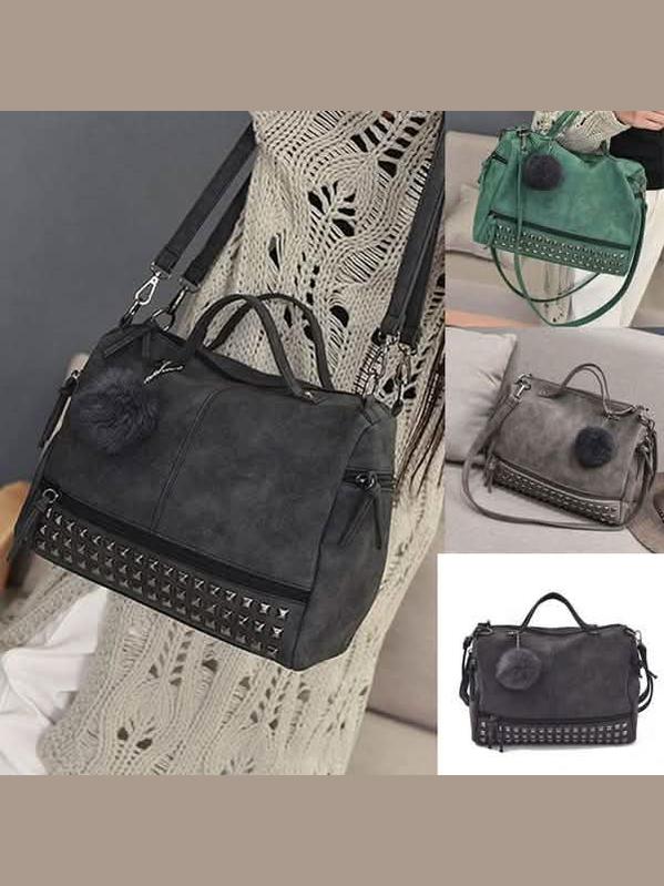 Women's Leather Casual Handbag - Courbe et Compagnie