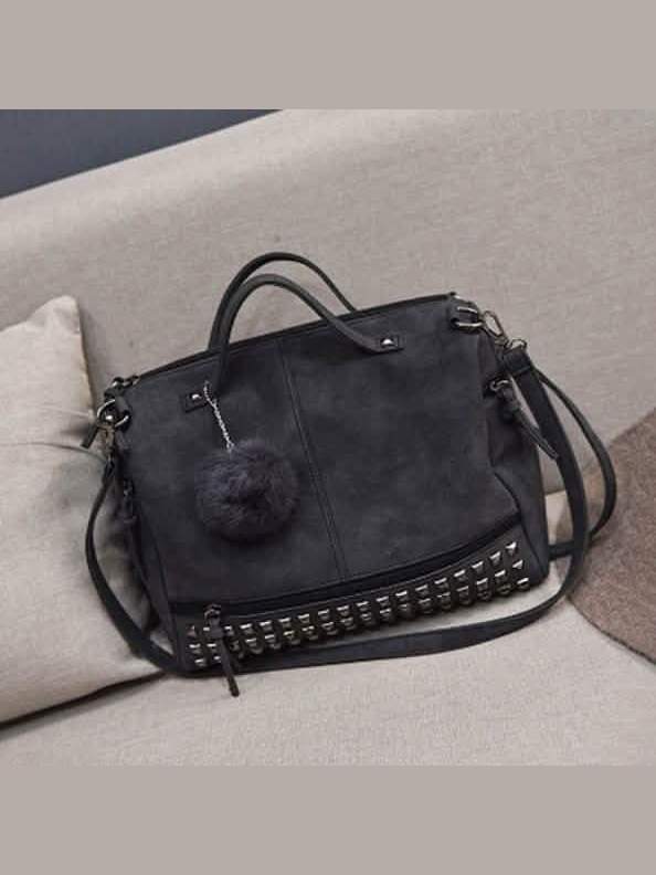 Women's Leather Casual Handbag - Courbe et Compagnie
