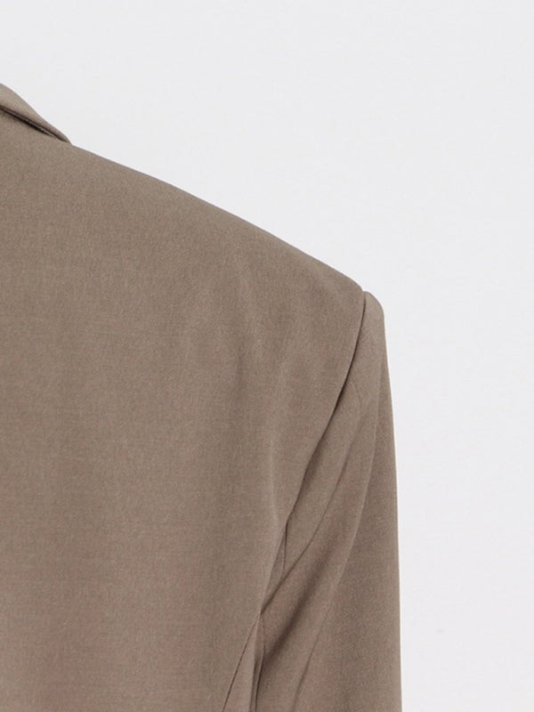 Women's Long Sleeve Blazer - Lapel Collar - Cotton Blend - Casual - Courbe et Compagnie