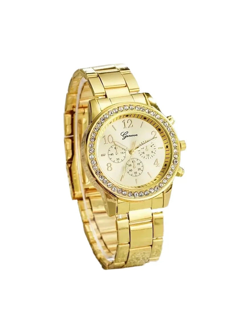 Womens Luxury Gold Watch Jewelry Set (5PCS) - Courbe et Compagnie