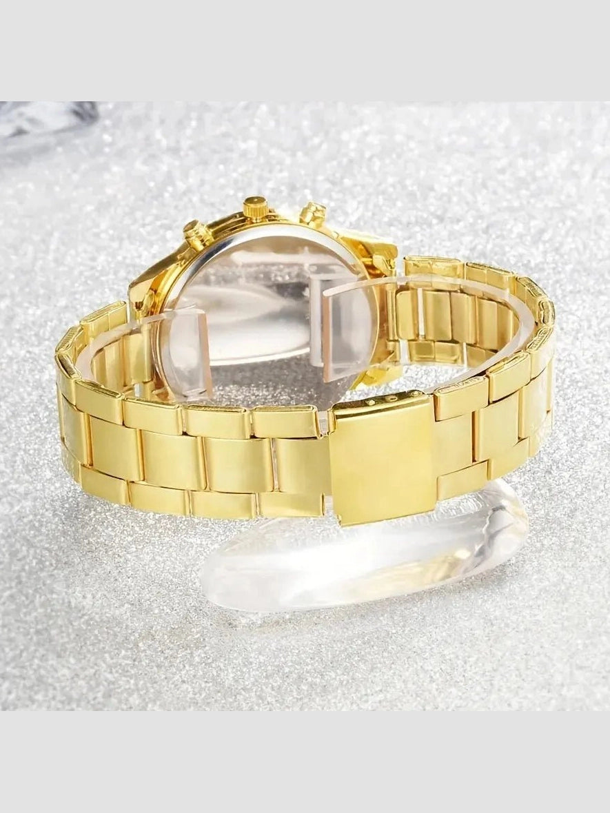 Womens Luxury Gold Watch Jewelry Set (5PCS) - Courbe et Compagnie