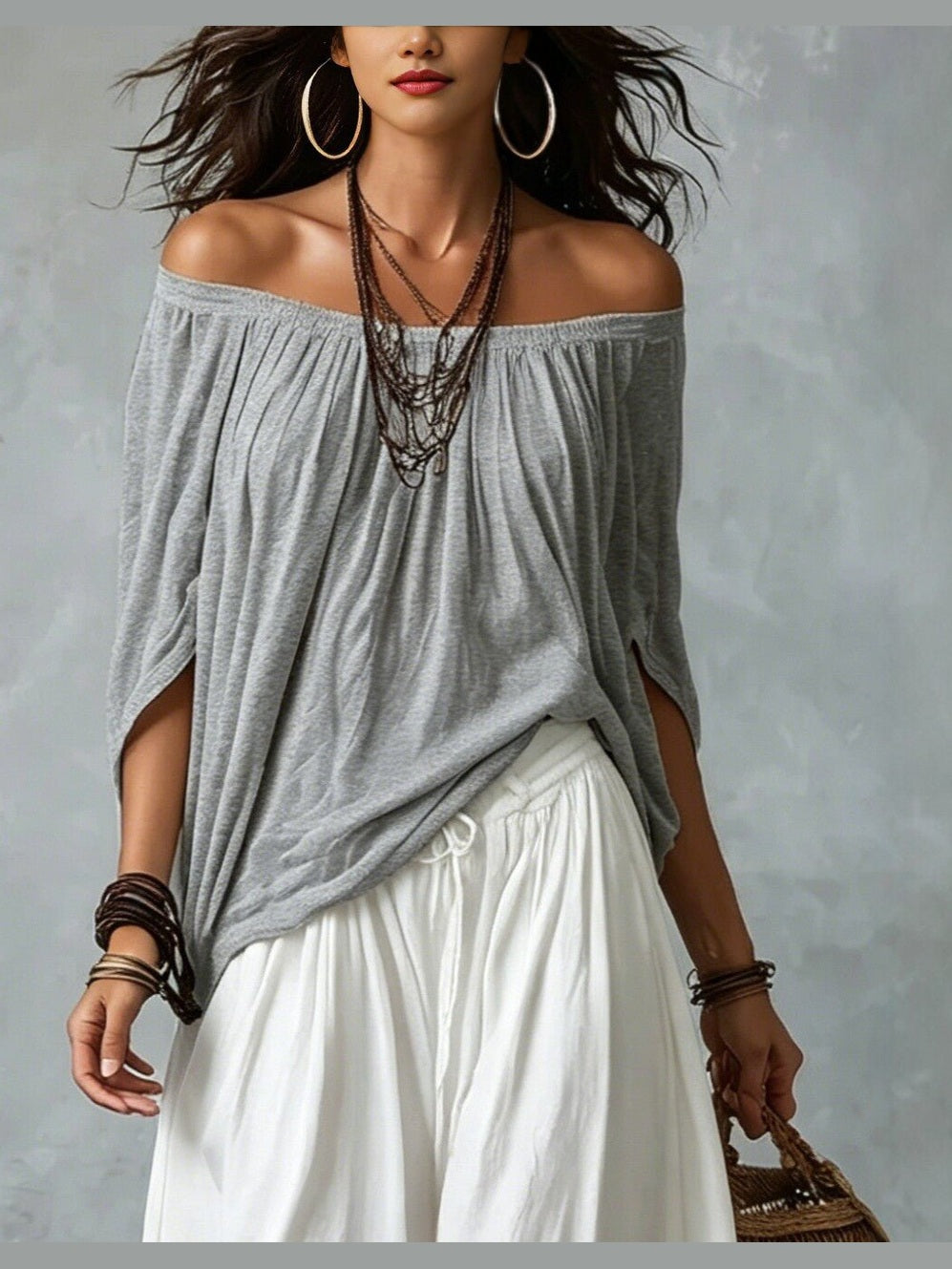 Women's One-Shoulder T-Shirt & Wide-Leg Pants Two-Piece Set — Urban Casual Outfit - Courbe et Compagnie