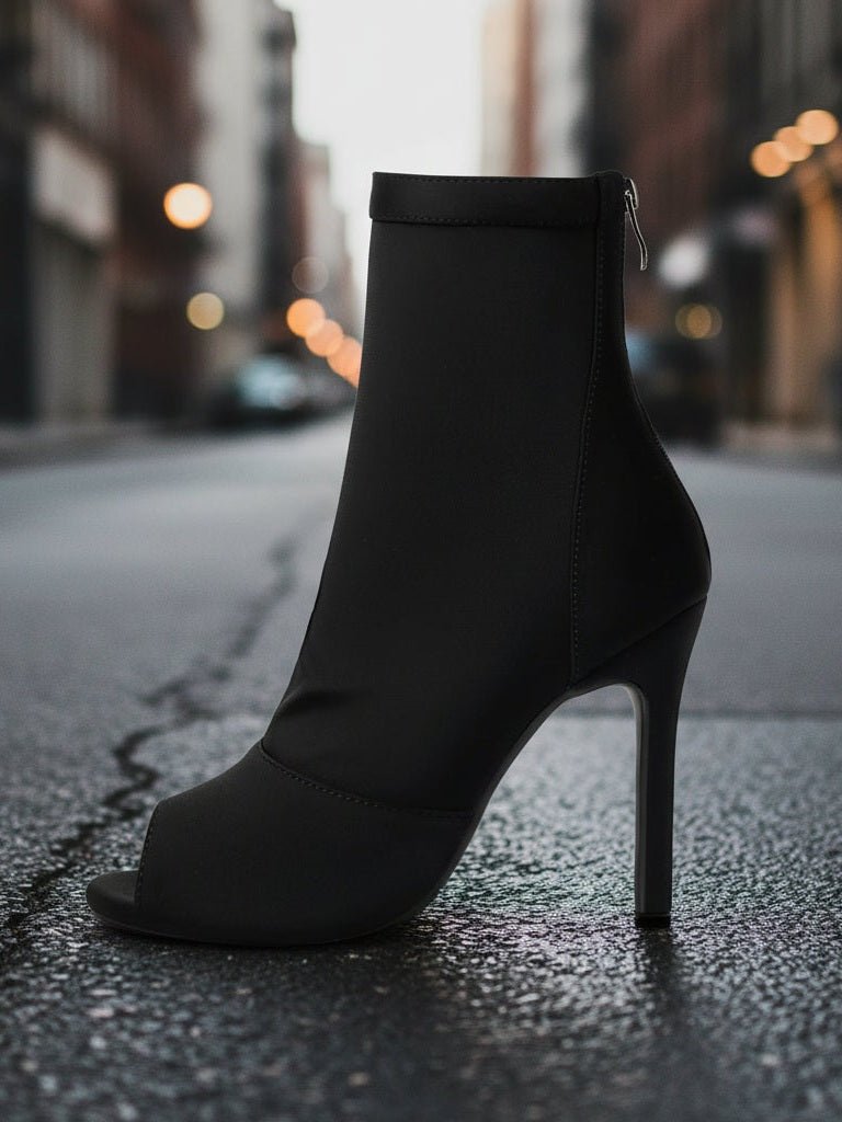 Women’s Peep Toe Stiletto Boots | High Heel Fishmouth Boots - Courbe et Compagnie
