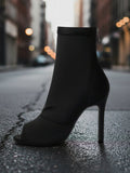 Women’s Peep Toe Stiletto Boots | High Heel Fishmouth Boots - Courbe et Compagnie