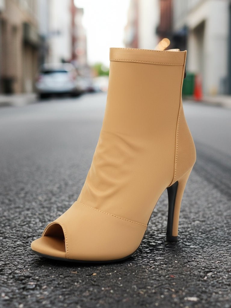 Women’s Peep Toe Stiletto Boots | High Heel Fishmouth Boots - Courbe et Compagnie