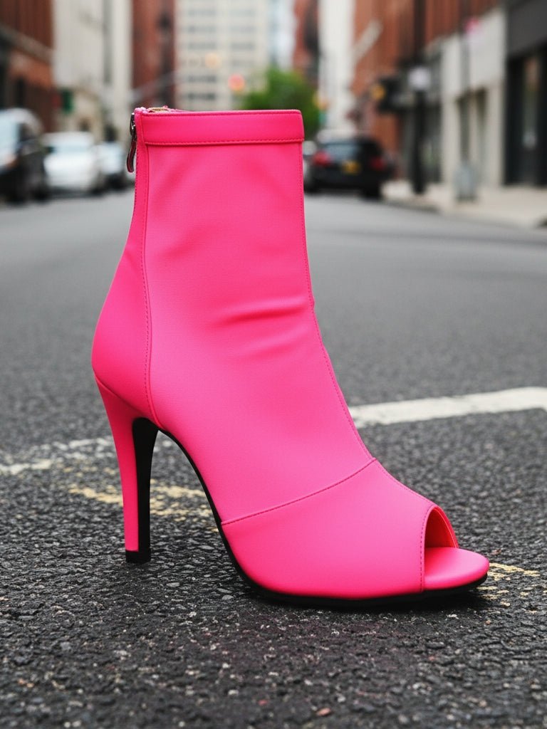 Women’s Peep Toe Stiletto Boots | High Heel Fishmouth Boots - Courbe et Compagnie