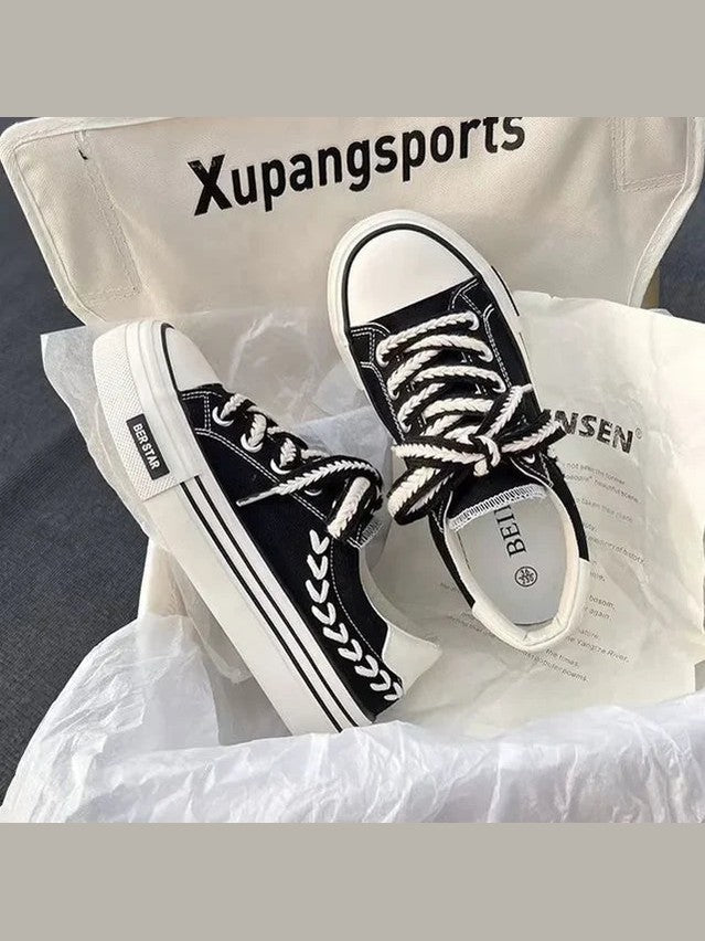 Women’s Platform Canvas Chunky Sneakers – Height Increasing Trainers - Courbe et Compagnie