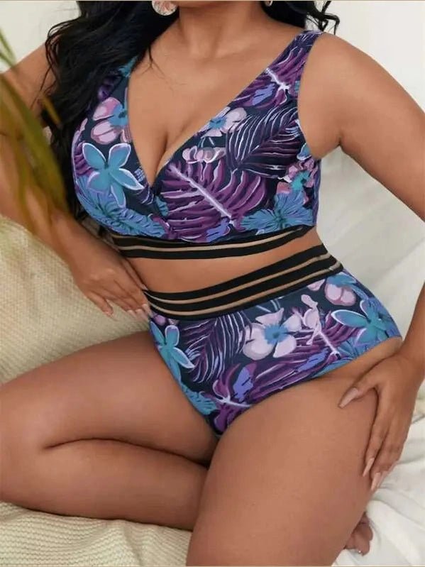 Women's Plus Size High Waist Bikini Swimwear - Courbe et Compagnie