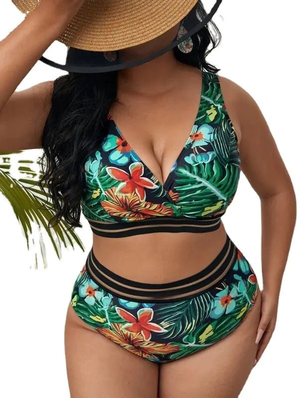 Women's Plus Size High Waist Bikini Swimwear - Courbe et Compagnie