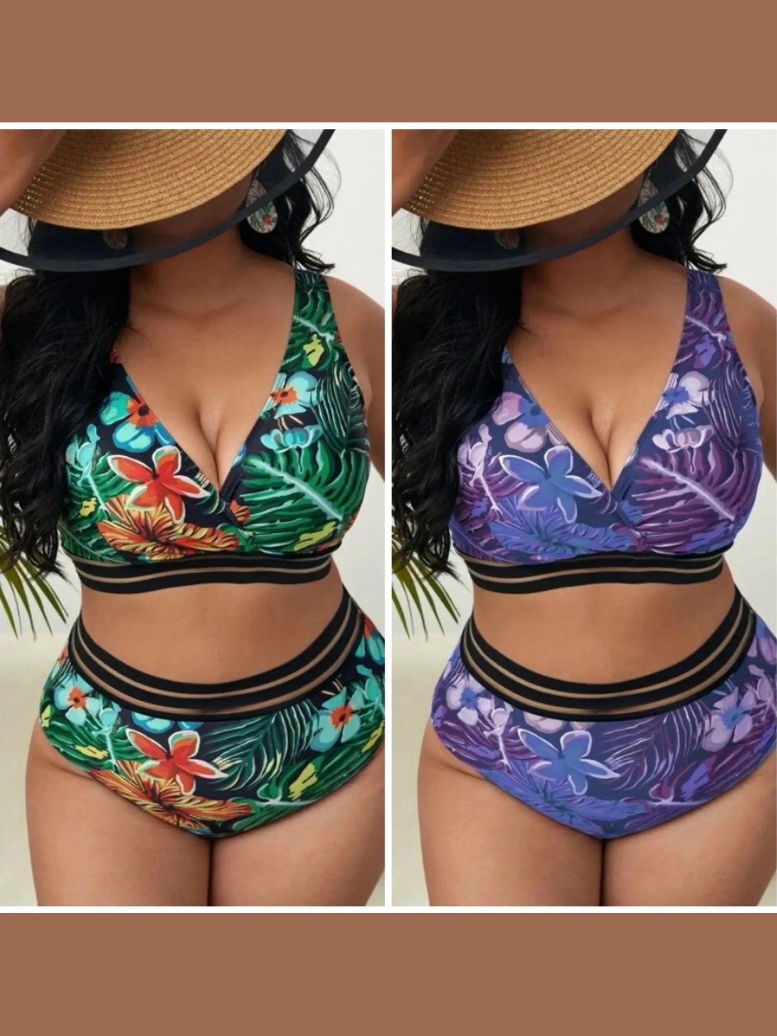 Women's Plus Size High Waist Bikini Swimwear - Courbe et Compagnie