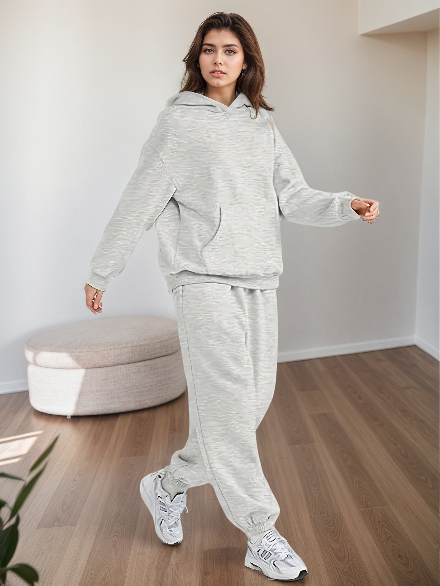 Women’s Plus Size Lounge Set – Oversized Hoodie & Baggy Sweatpants - Courbe et Compagnie