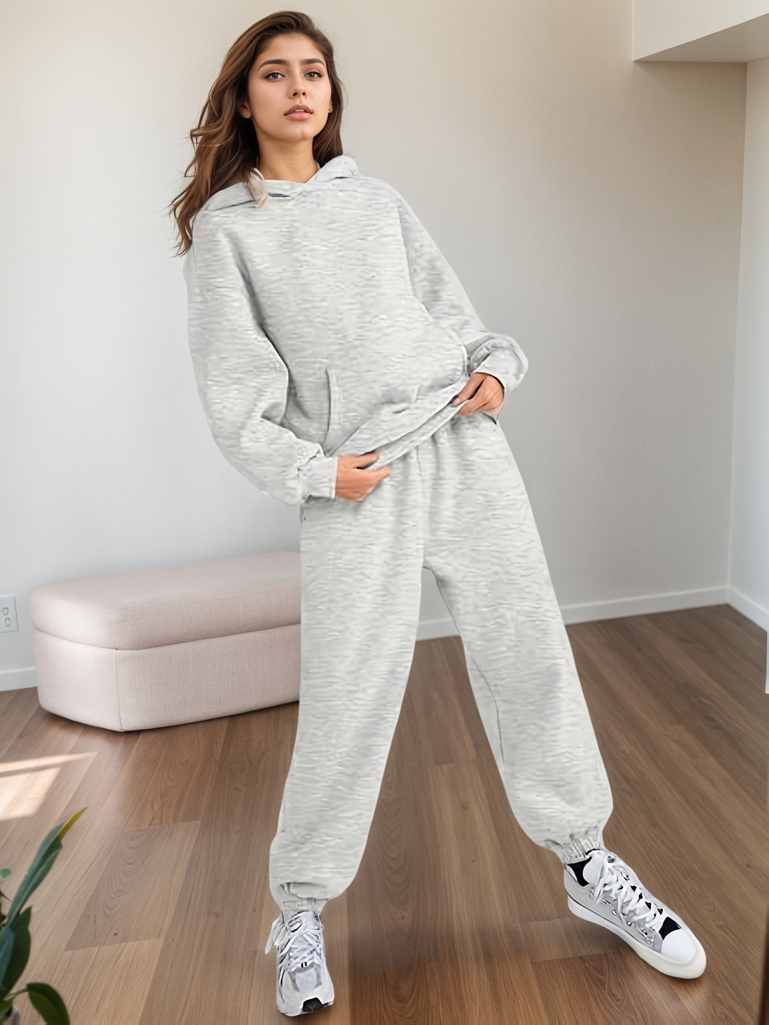 Women’s Plus Size Lounge Set – Oversized Hoodie & Baggy Sweatpants - Courbe et Compagnie
