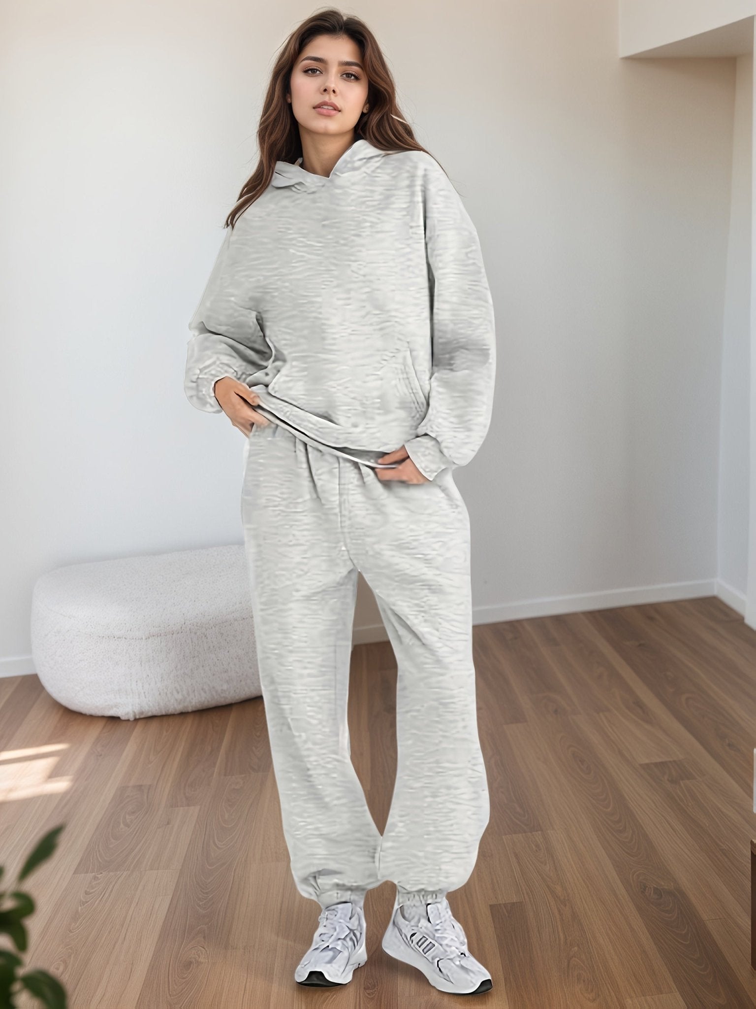 Women’s Plus Size Lounge Set – Oversized Hoodie & Baggy Sweatpants - Courbe et Compagnie