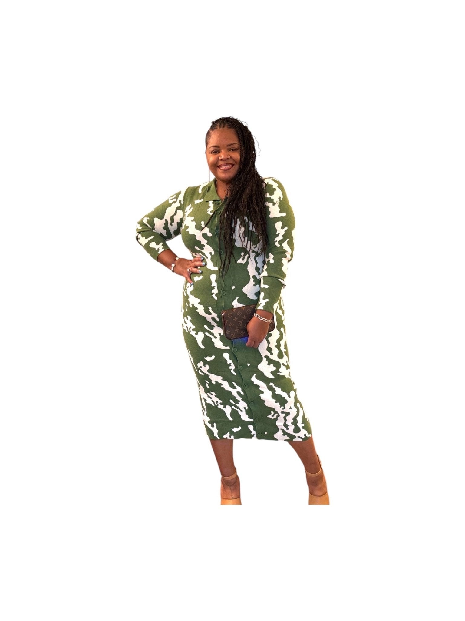 Women’s Plus Size Olive Sweater Dress - Courbe et Compagnie