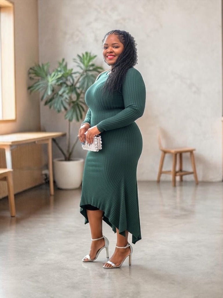 Womens Plus Size Sweater Maxi Dress - Courbe et Compagnie