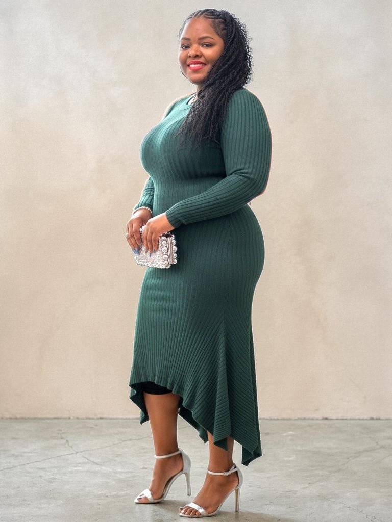 Womens Plus Size Sweater Maxi Dress - Courbe et Compagnie