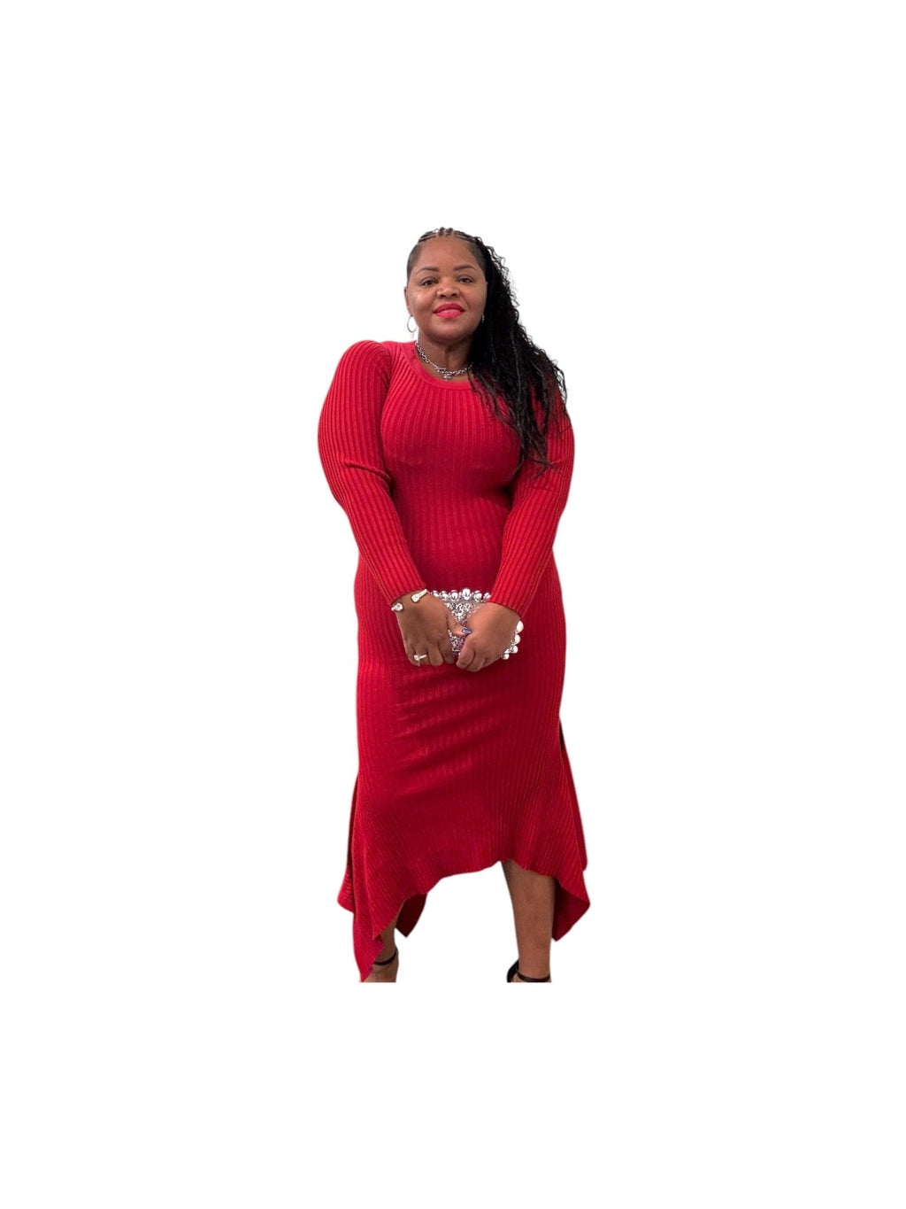 Womens Plus Size Sweater Maxi Dress - Courbe et Compagnie