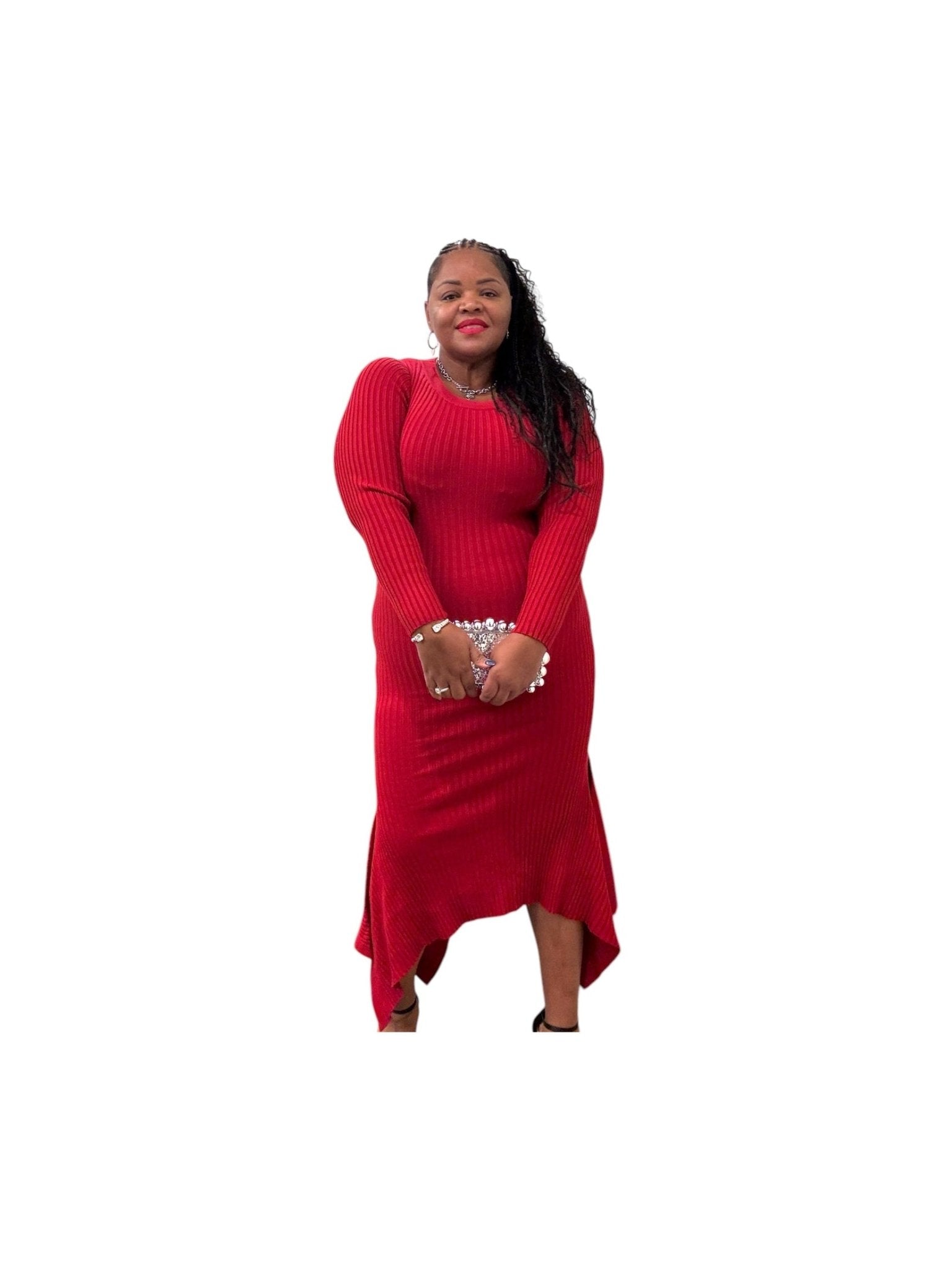 Womens Plus Size Sweater Maxi Dress - Courbe et Compagnie