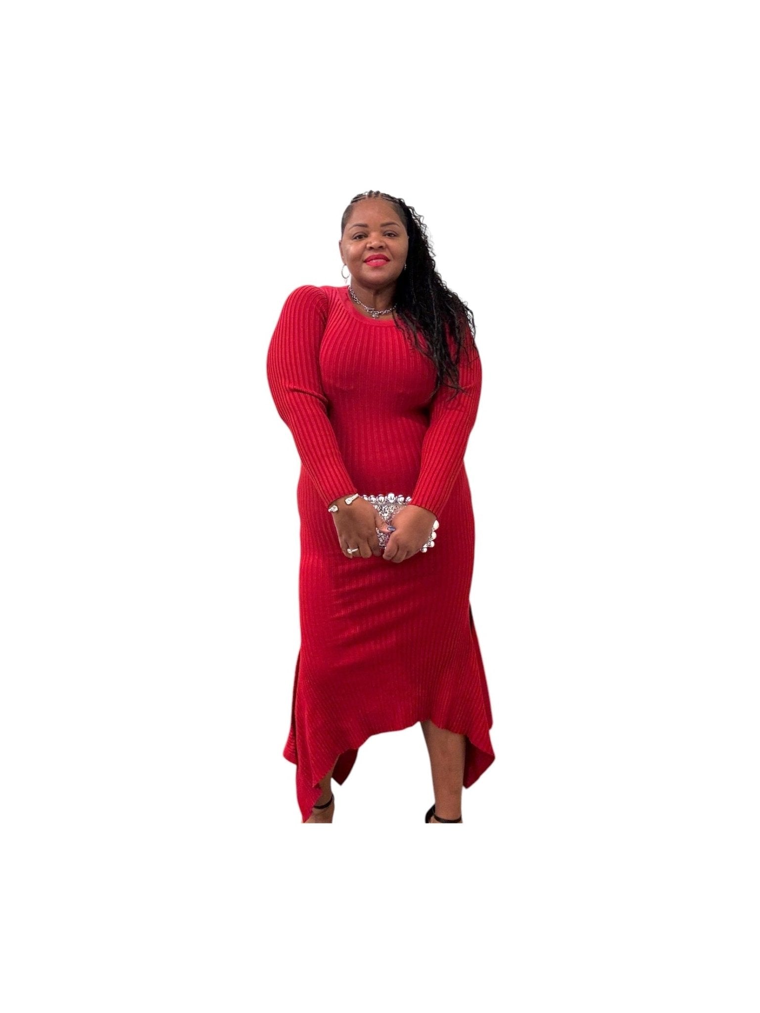 Womens Plus Size Sweater Maxi Dress - Courbe et Compagnie