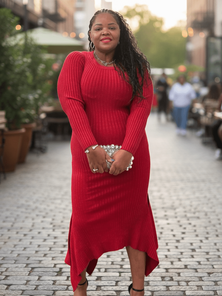 Womens Plus Size Sweater Maxi Dress - Courbe et Compagnie