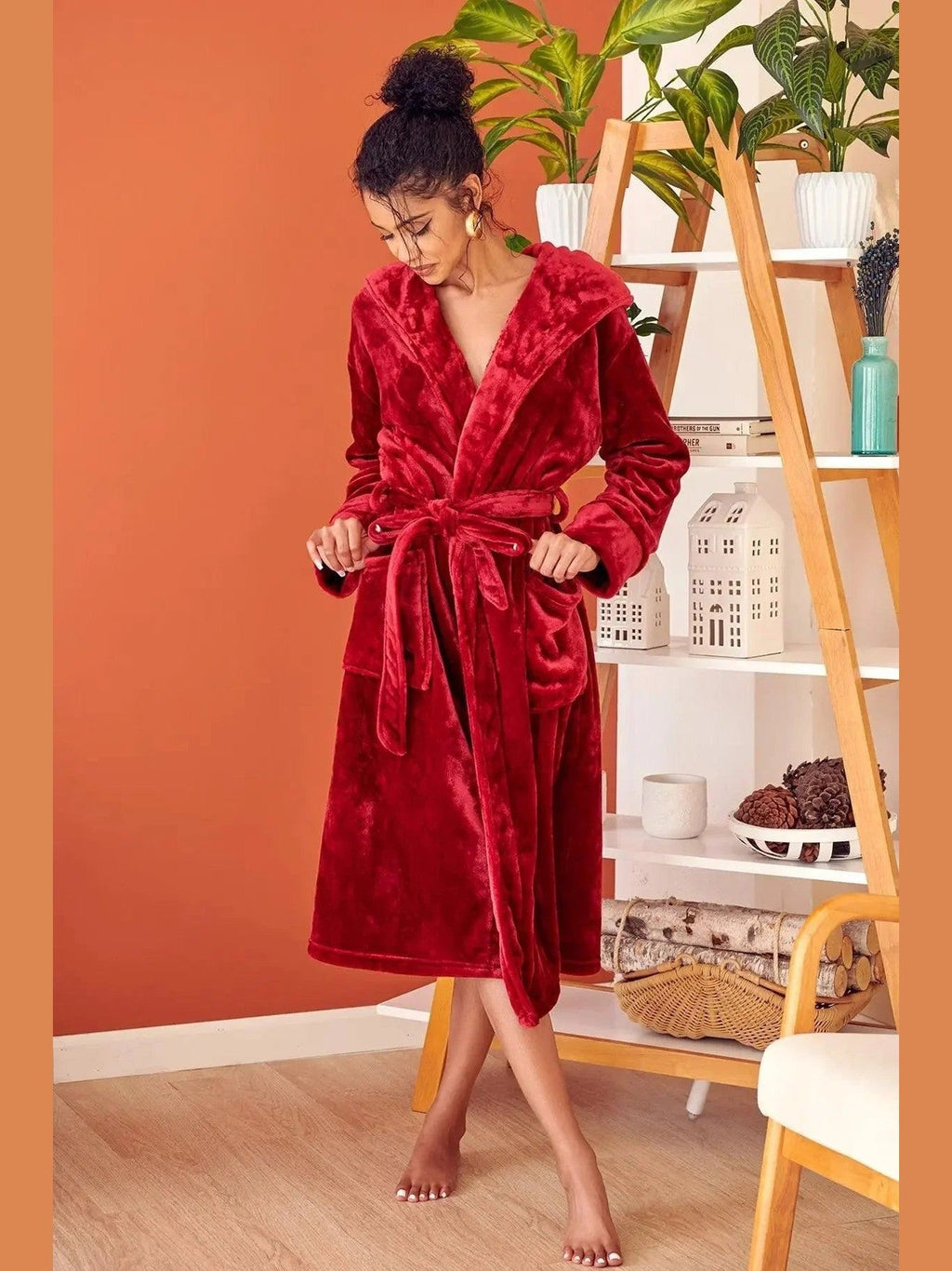 Women’s Plush Hooded Robe - Spa-Worthy Comfort at Home - Courbe et Compagnie