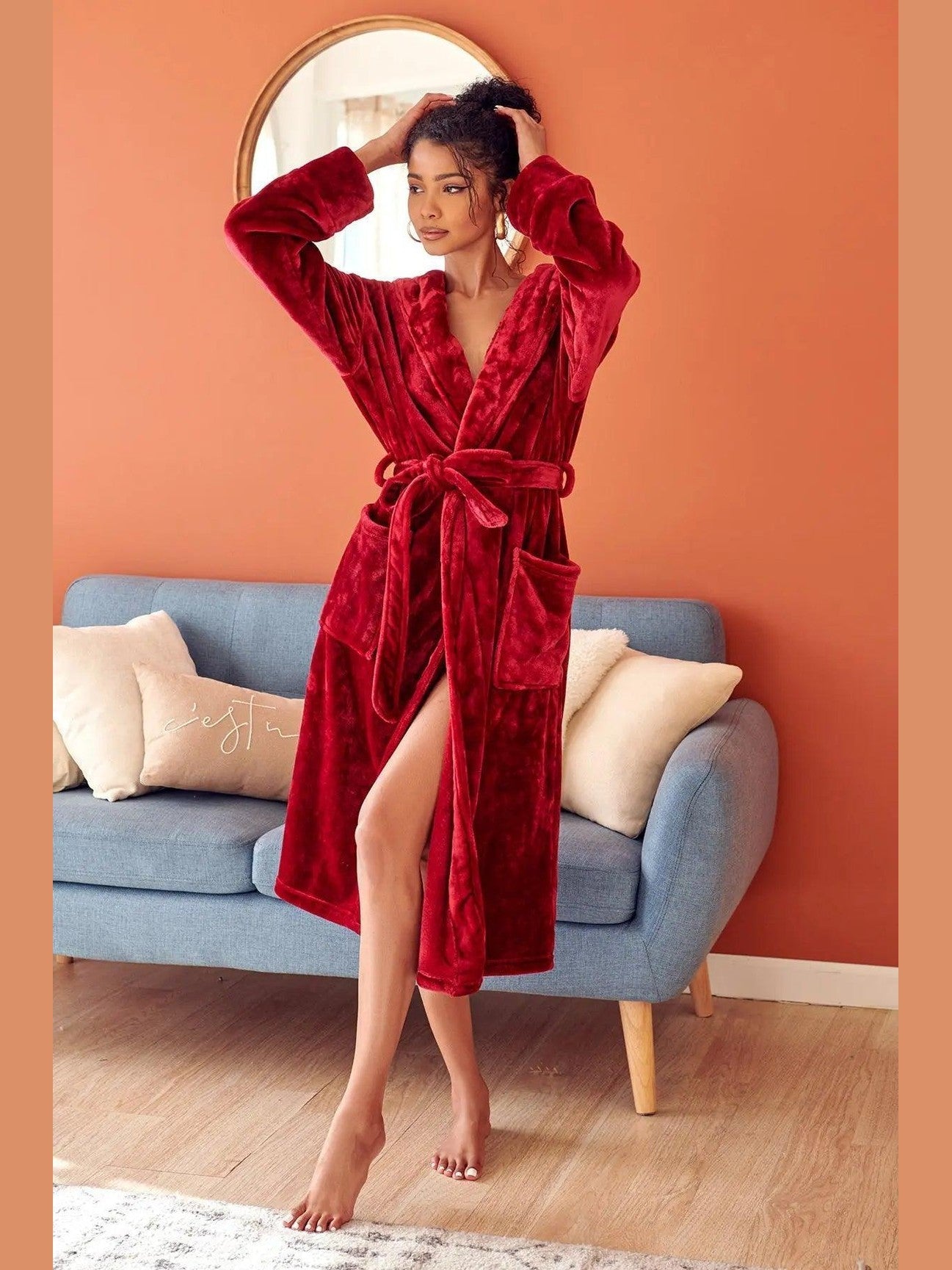 Women’s Plush Hooded Robe - Spa-Worthy Comfort at Home - Courbe et Compagnie
