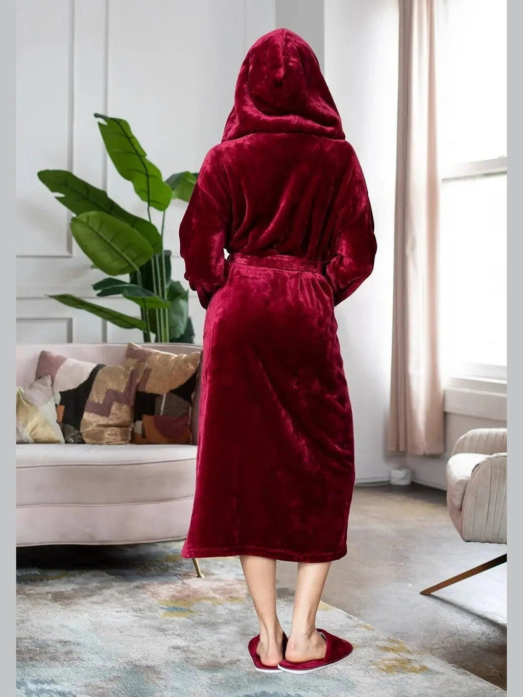 Women’s Plush Hooded Robe - Spa-Worthy Comfort at Home - Courbe et Compagnie