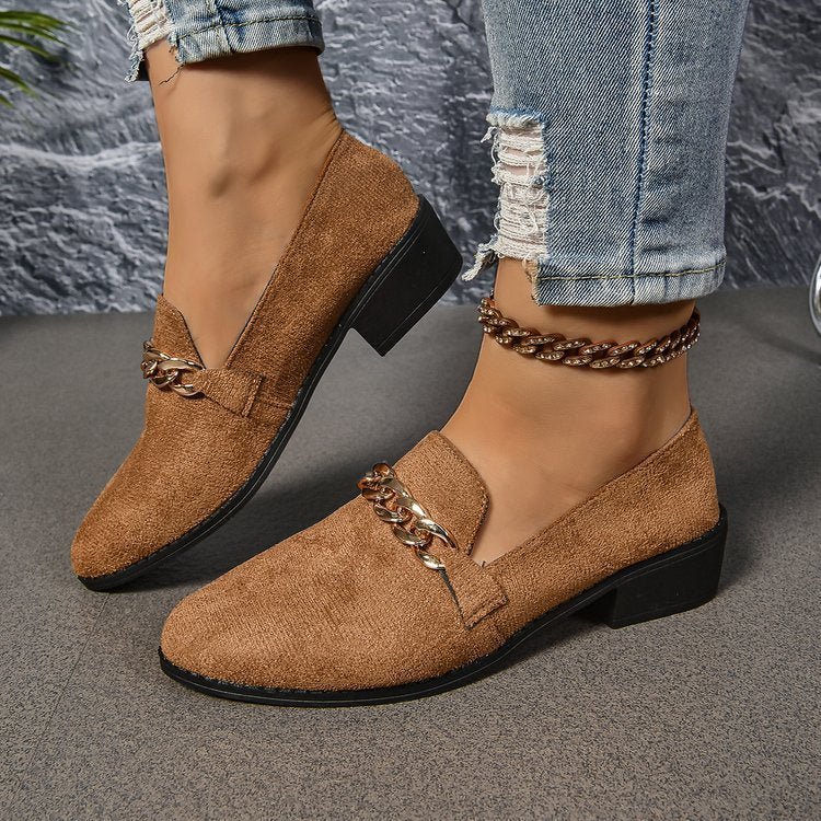 Women’s Pointed Toe Chunky Heel Shoes - Courbe et Compagnie