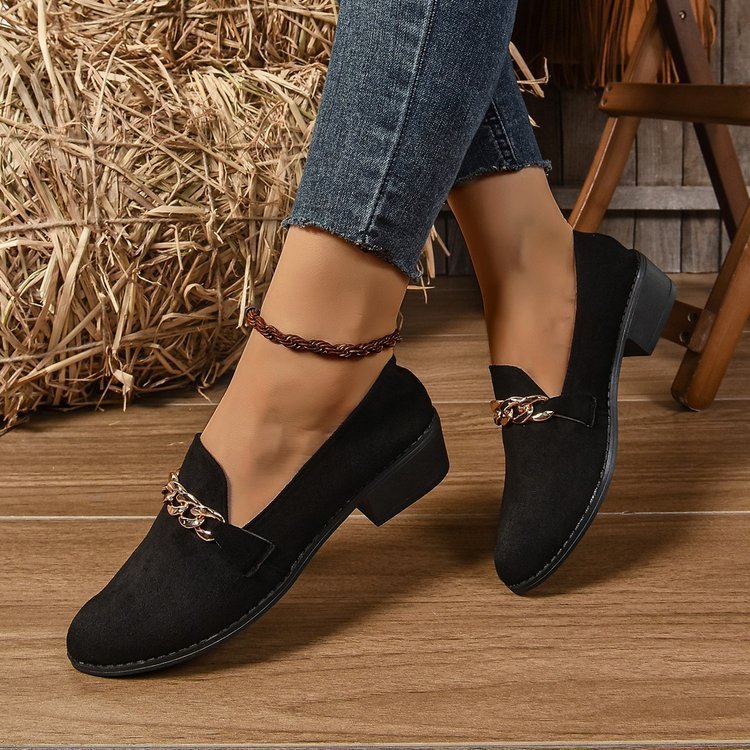 Women’s Pointed Toe Chunky Heel Shoes - Courbe et Compagnie