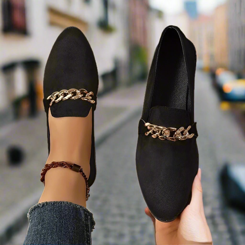 Women’s Pointed Toe Chunky Heel Shoes - Courbe et Compagnie