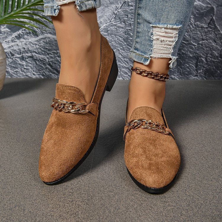 Women’s Pointed Toe Chunky Heel Shoes - Courbe et Compagnie