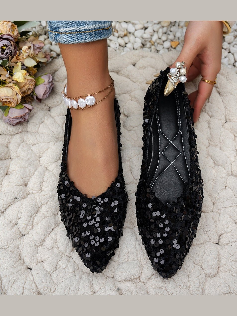 Women’s Pointed-Toe Flat Casual Shoes – Stylish Everyday Sneakers - Courbe et Compagnie