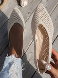 Women's Pointed Toe Flyknit Slip-On Loafers – Flat Casual Shoes - Courbe et Compagnie