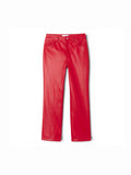 Women’s Red Lambskin Leather Pants - Courbe et Compagnie