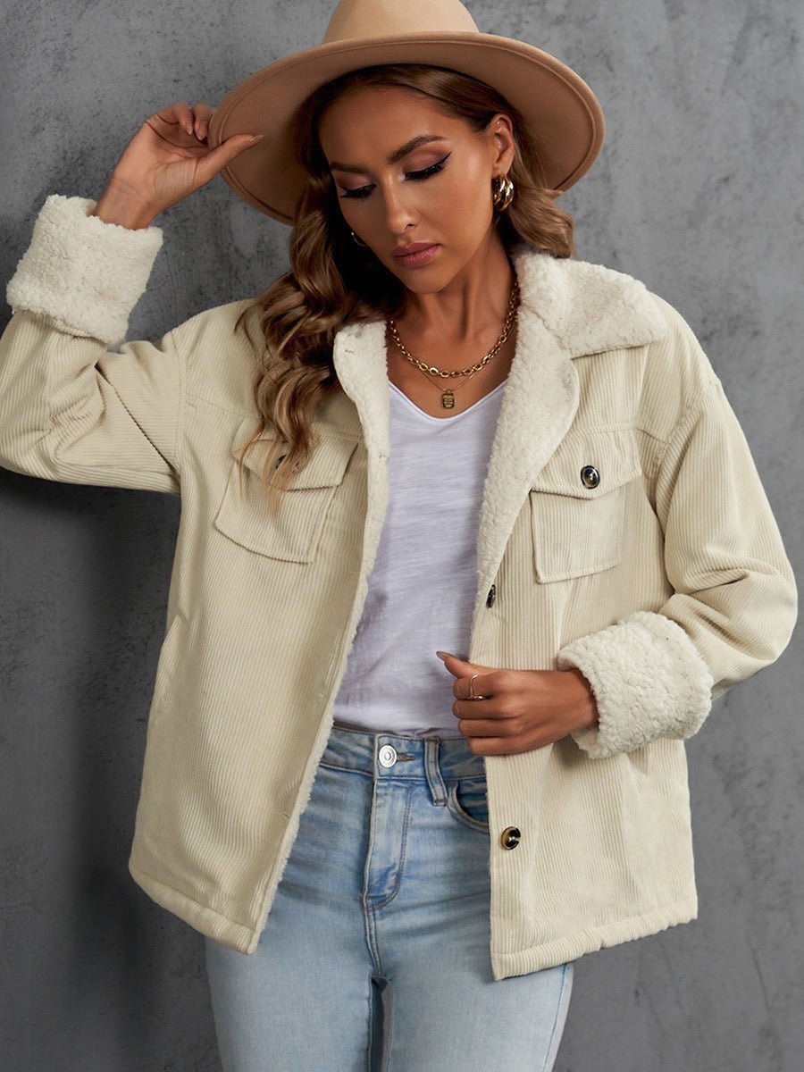Women's Retro Fur Collar Winter Coat - Courbe et Compagnie