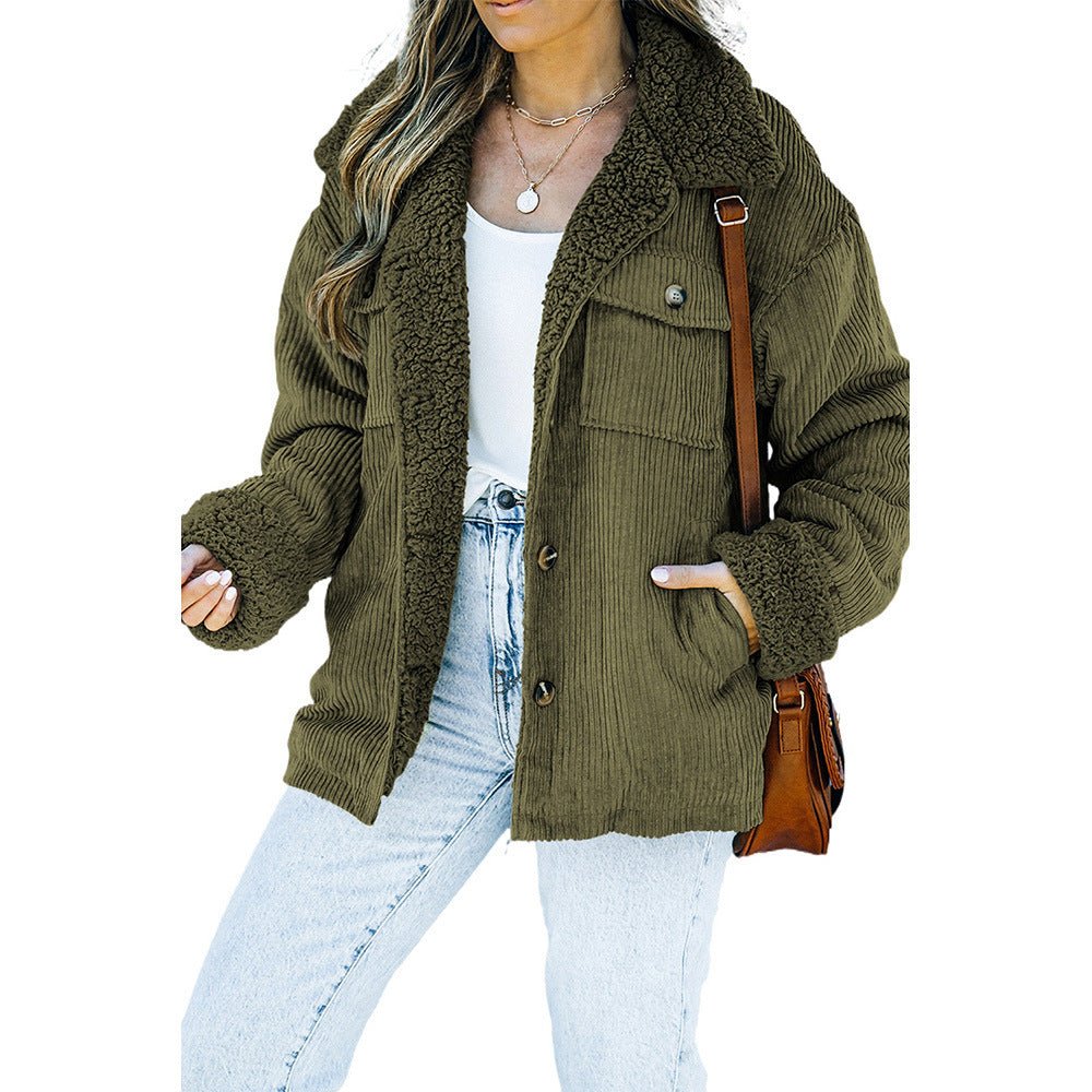 Women's Retro Fur Collar Winter Coat - Courbe et Compagnie