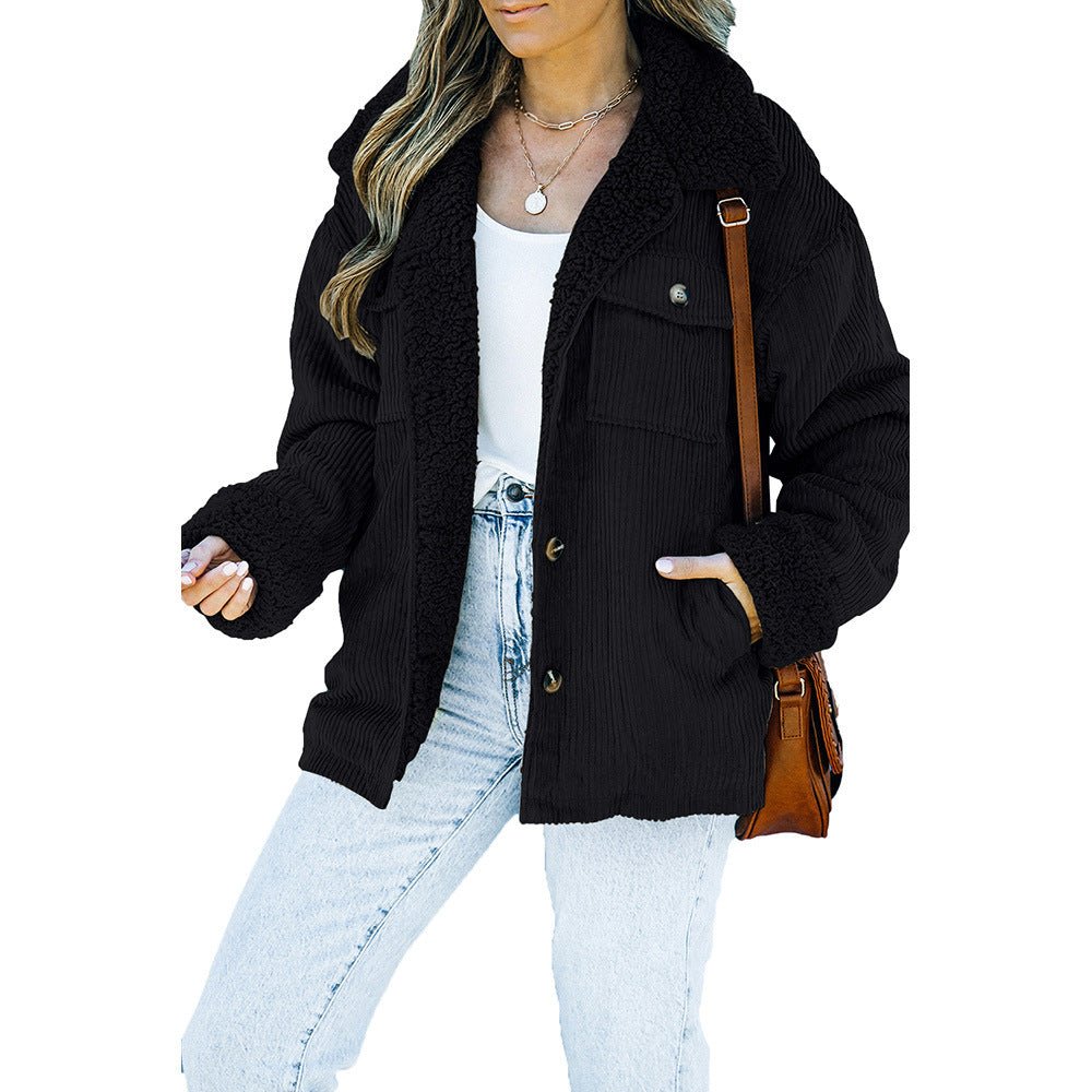 Women's Retro Fur Collar Winter Coat - Courbe et Compagnie