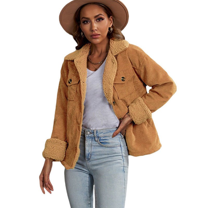 Women's Retro Fur Collar Winter Coat - Courbe et Compagnie