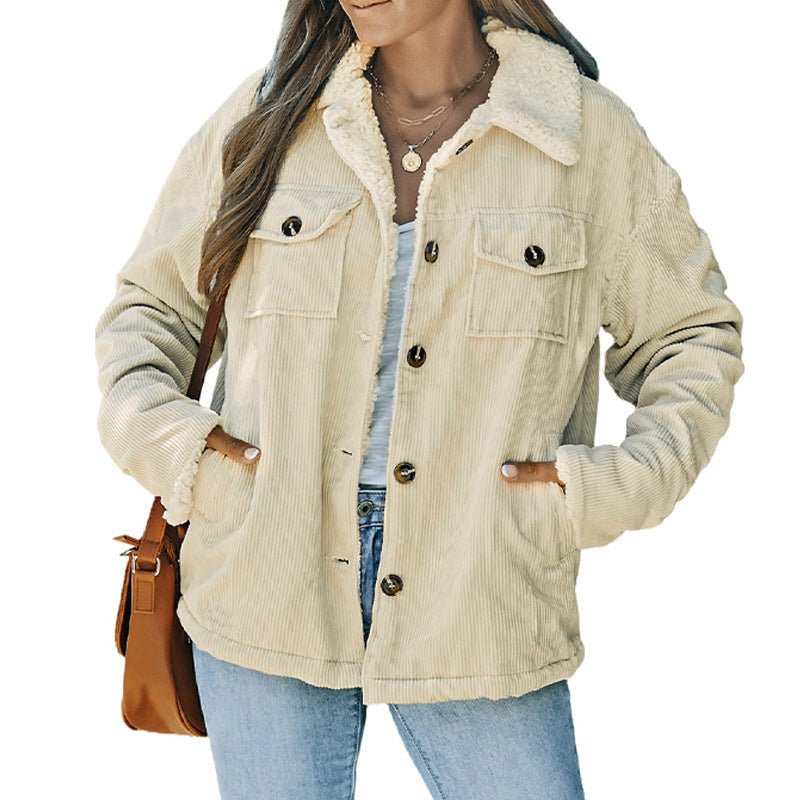Women's Retro Fur Collar Winter Coat - Courbe et Compagnie