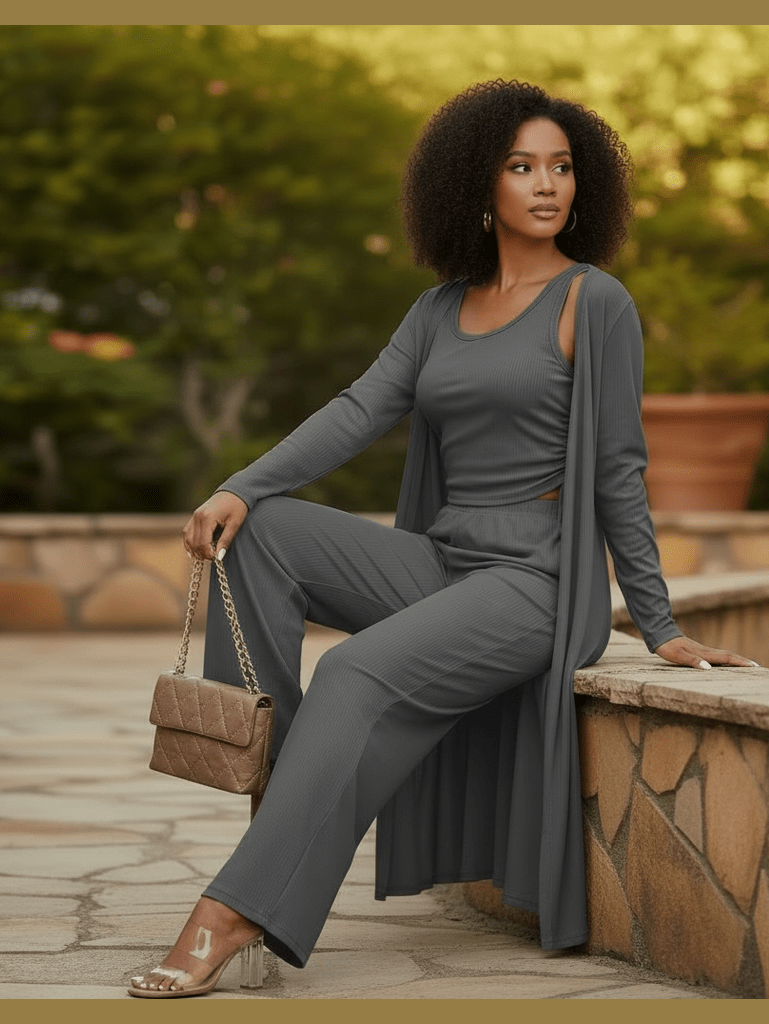 Women’s Ribbed Lounge 3 Piece Set - Courbe et Compagnie