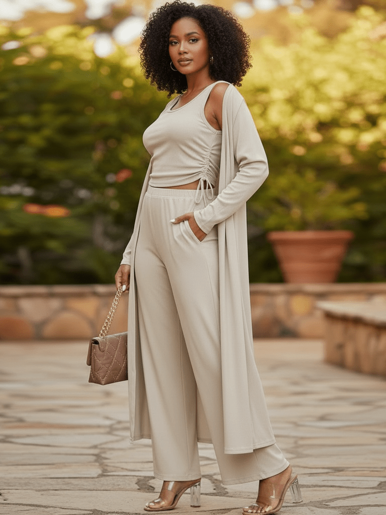 Women’s Ribbed Lounge 3 Piece Set - Courbe et Compagnie