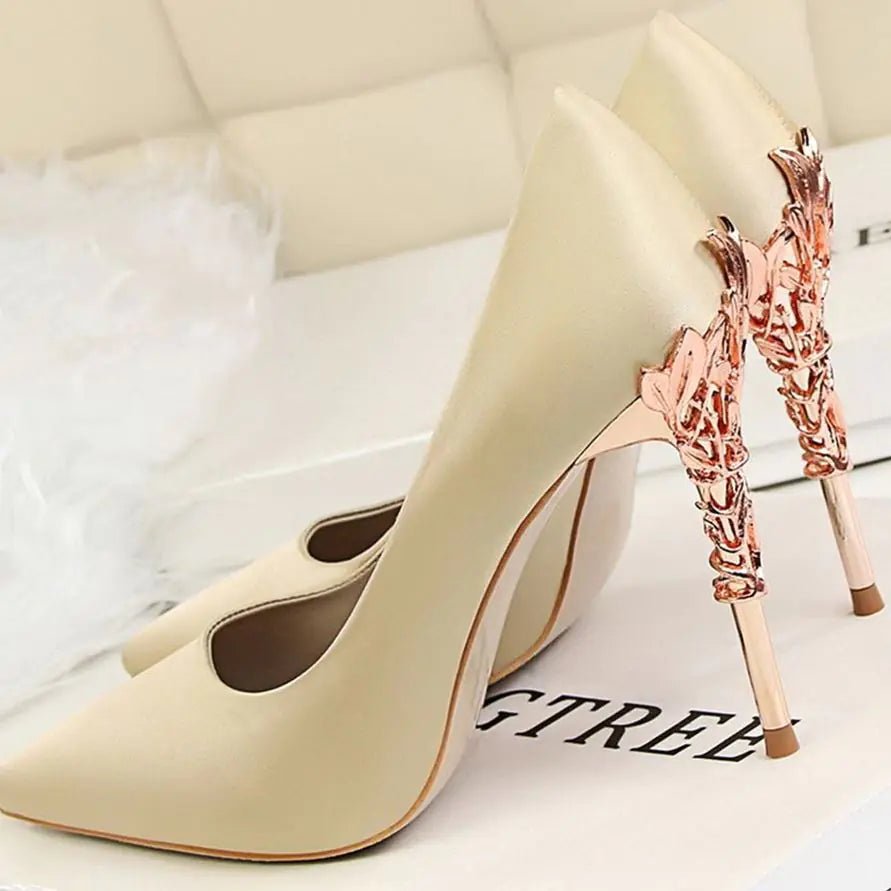 Women's Satin Pointed-Toe High Heels — 13 Colors - Courbe et Compagnie