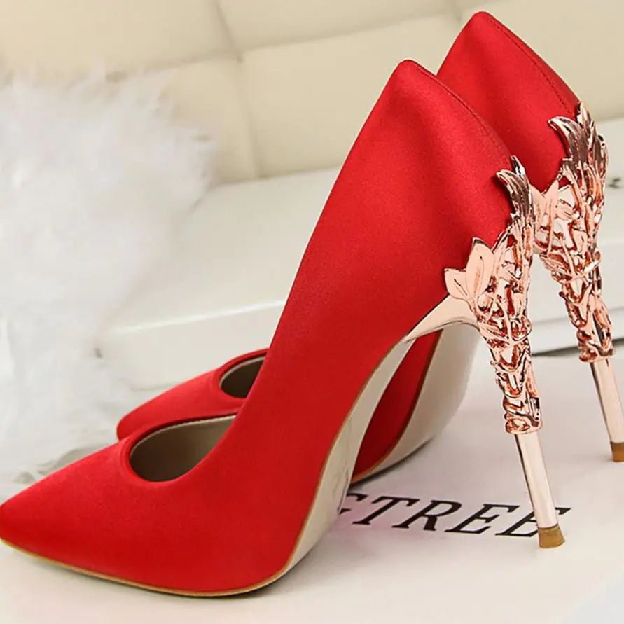 Women's Satin Pointed-Toe High Heels — 13 Colors - Courbe et Compagnie