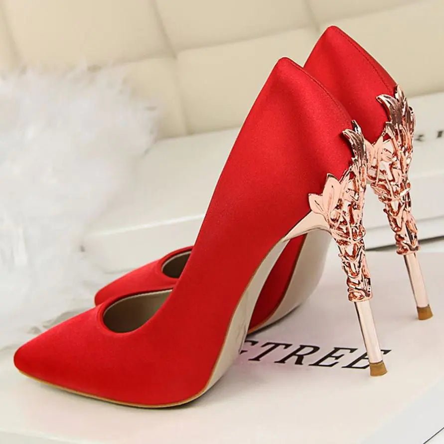Women's Satin Pointed-Toe High Heels — 13 Colors - Courbe et Compagnie