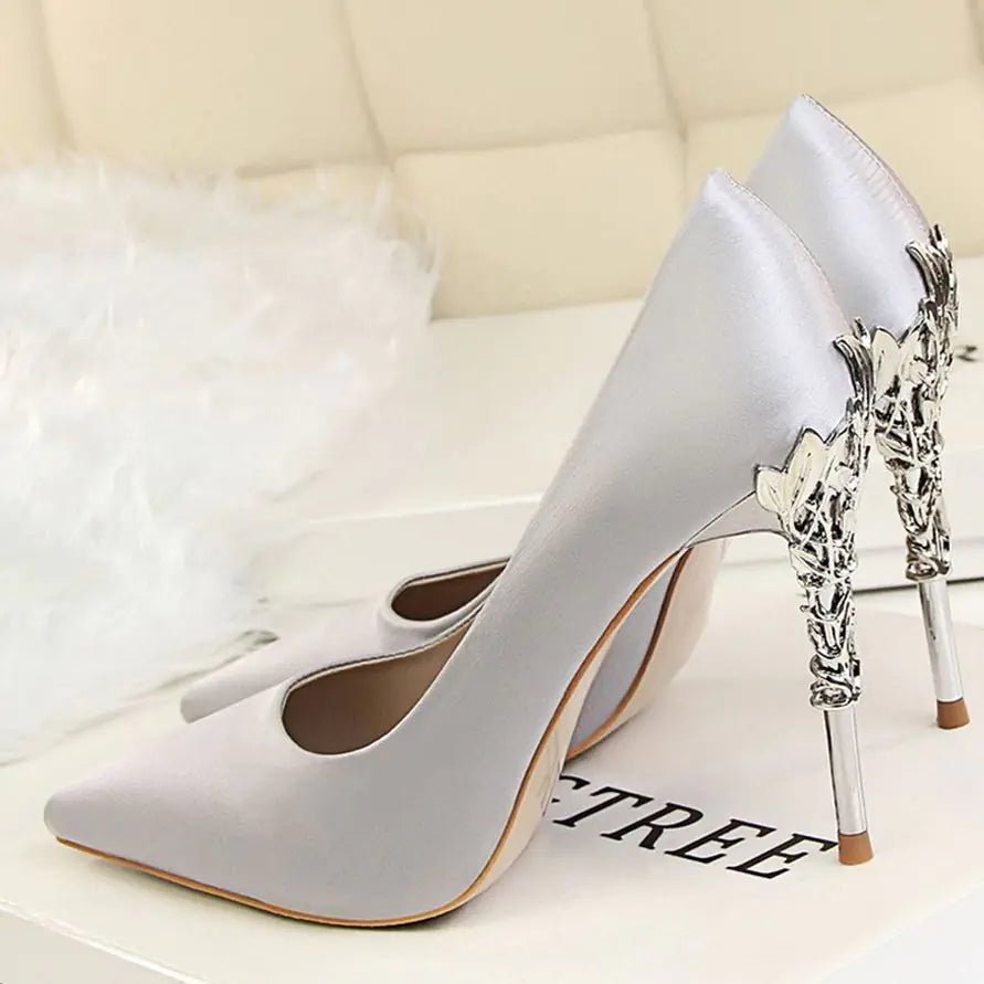 Women's Satin Pointed-Toe High Heels — 13 Colors - Courbe et Compagnie