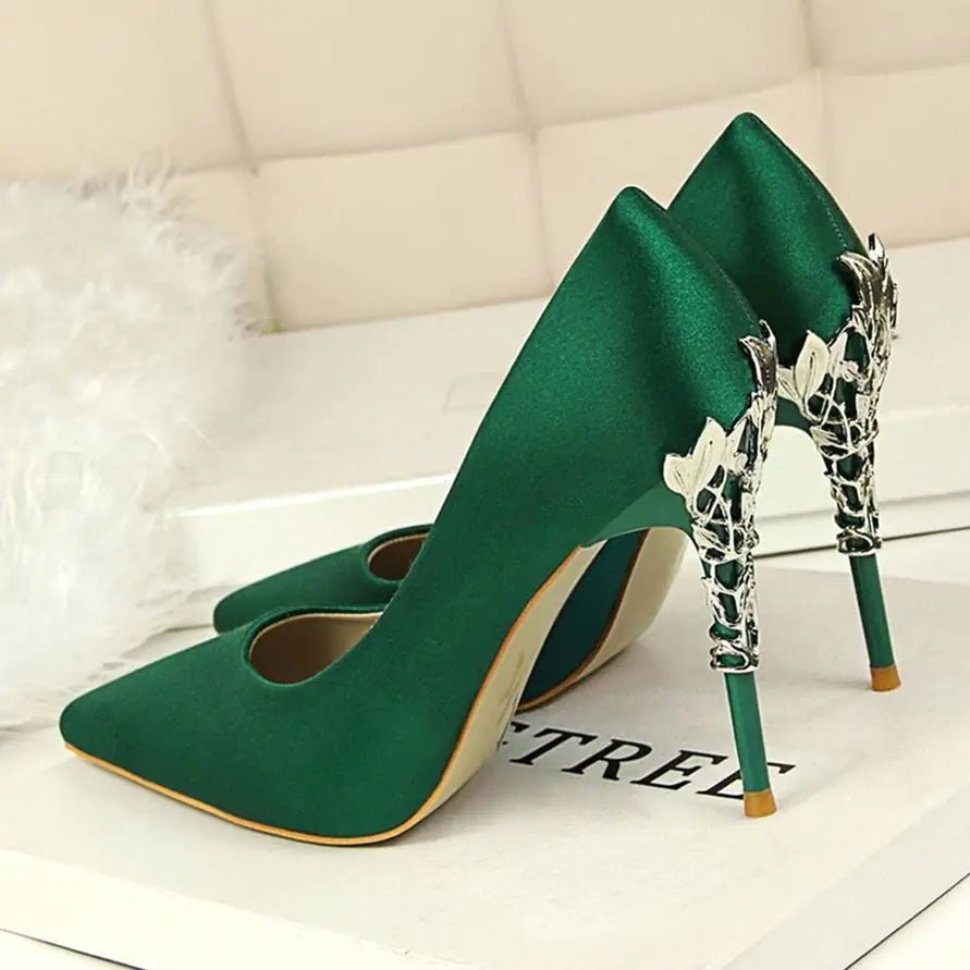 Women's Satin Pointed-Toe High Heels — 13 Colors - Courbe et Compagnie