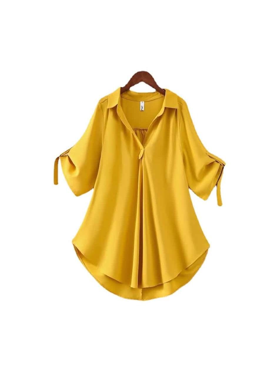 Women's Shirt Solid Color Top - Courbe et Compagnie