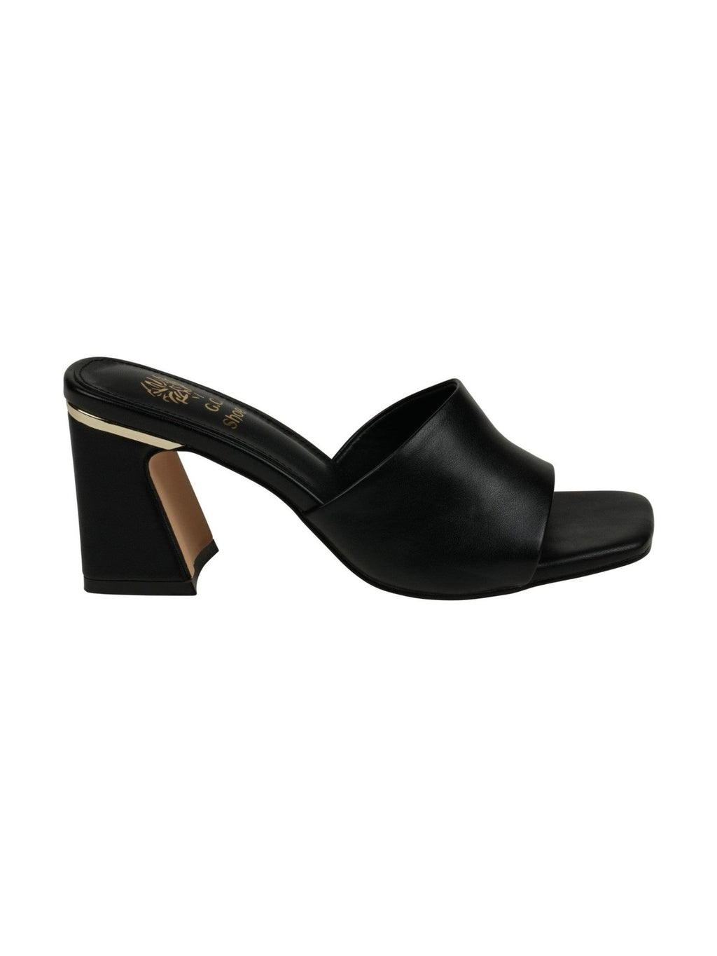 Women's Soho Black Square Toe Heeled Sandals - Courbe et Compagnie